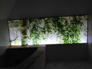 panel szklany z podświetleniem led