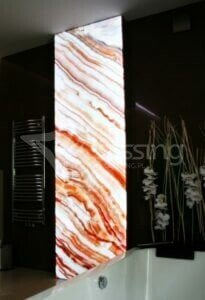 panel szklany LED wzór onyx z podświetleniem